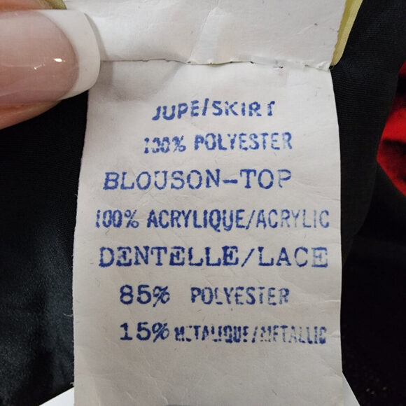 Vintage Benee By Lori Ann Black Lace Metallic Drop Waist Midi Dress Size 11/12 - Picture 11 of 12